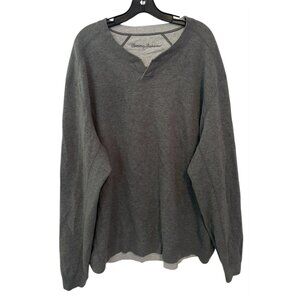 Tommy Bahama Reversible Sweater Gray Cotton Long Sleeves Mens